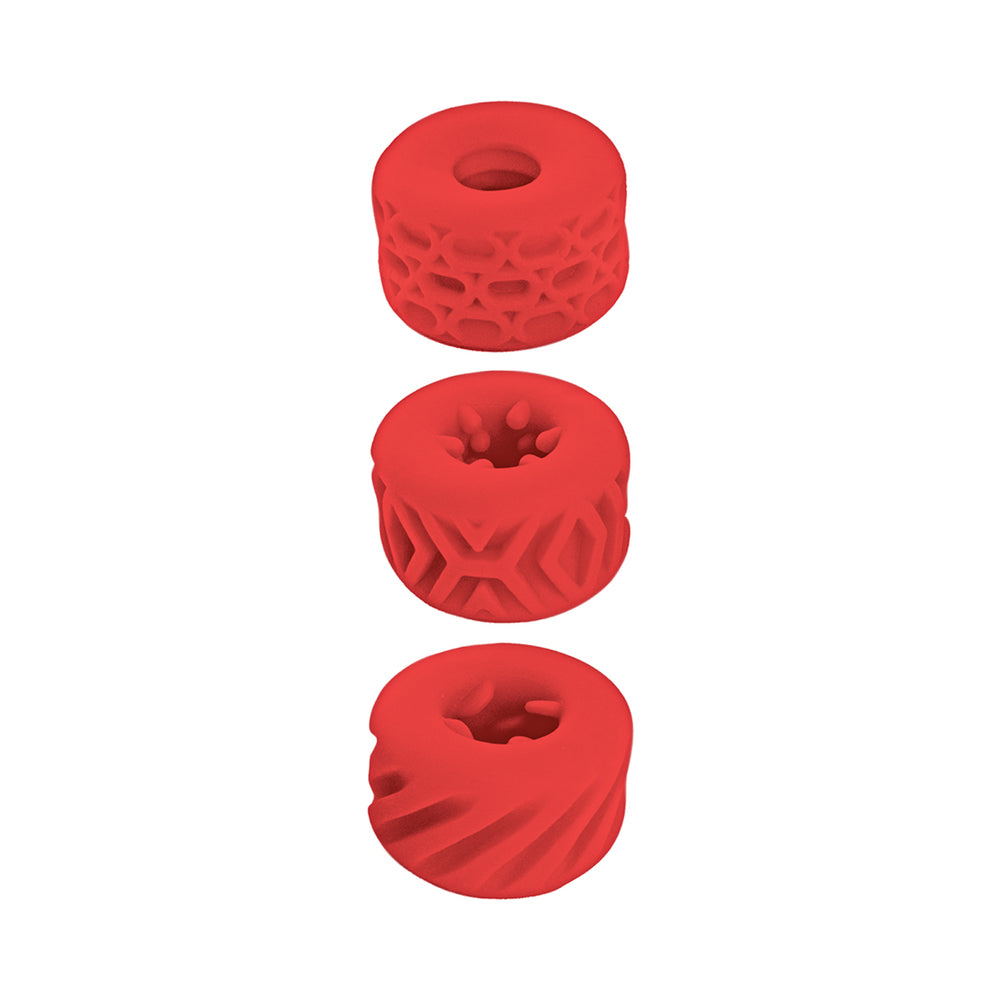 NASSTOYS - SUPER STRETCHY STROKER RINGS 3 PACK RED