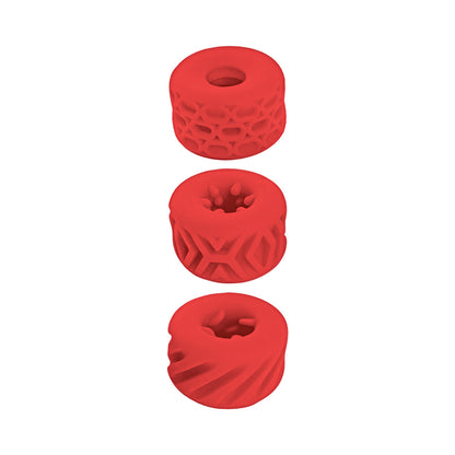 NASSTOYS - SUPER STRETCHY STROKER RINGS 3 PACK RED