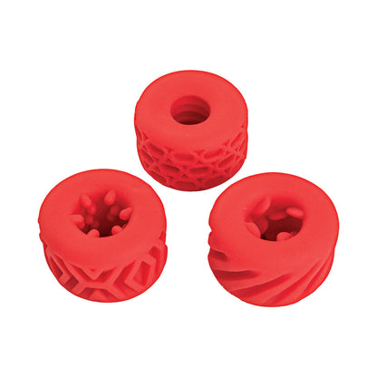 NASSTOYS - SUPER STRETCHY STROKER RINGS 3 PACK RED