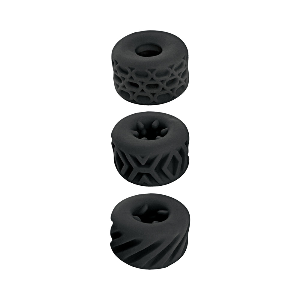 NASSTOYS - SUPER STRETCHY STROKER RINGS 3 PACK BLACK