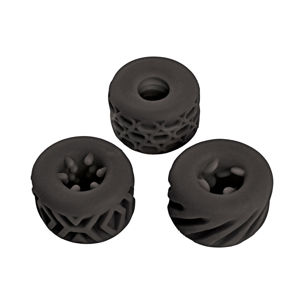 NASSTOYS - SUPER STRETCHY STROKER RINGS 3 PACK BLACK