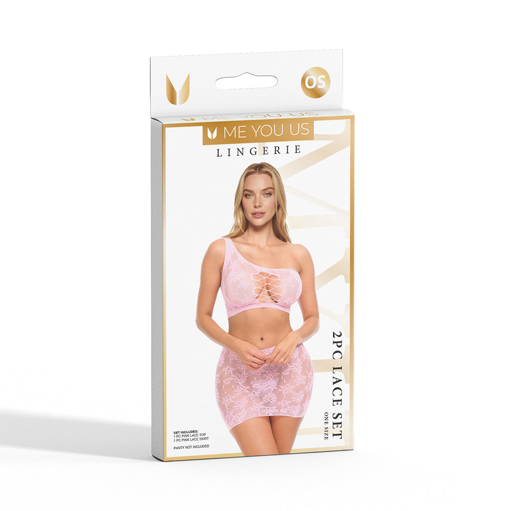 ME YOU US SIGNATURE - ME YOU US LACE 2-PIECE SET PINK O/S