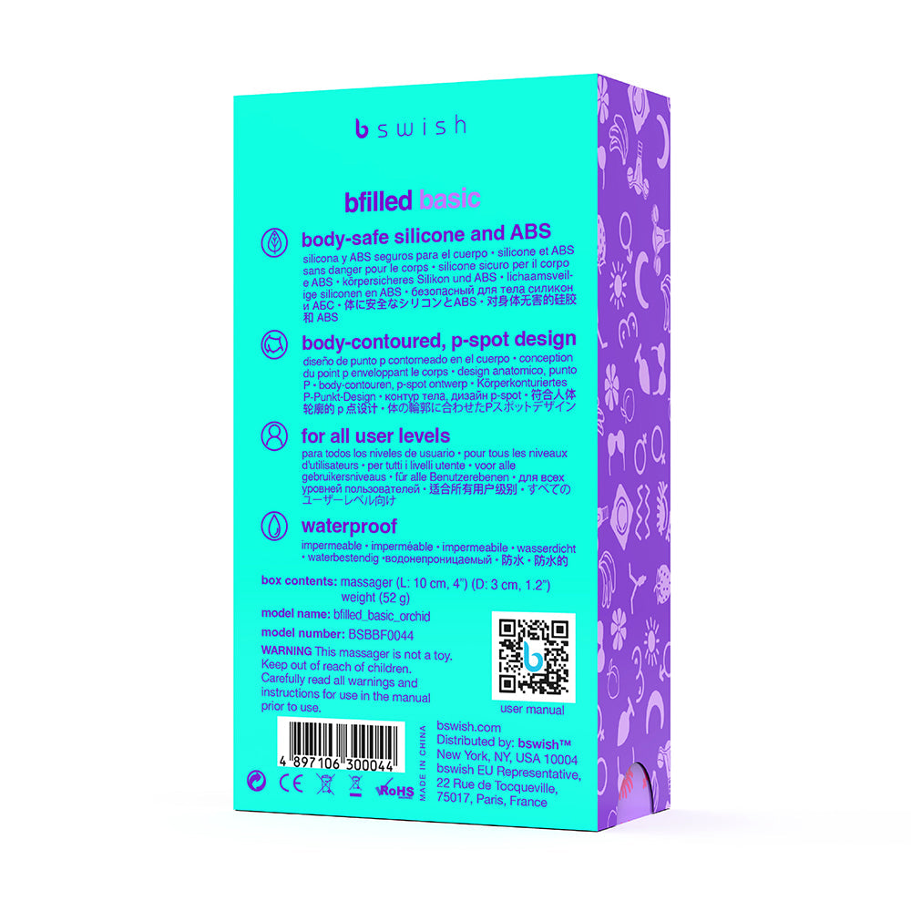 B SWISH BFILLED BASIC PROSTATE MASSAGER ORCHID