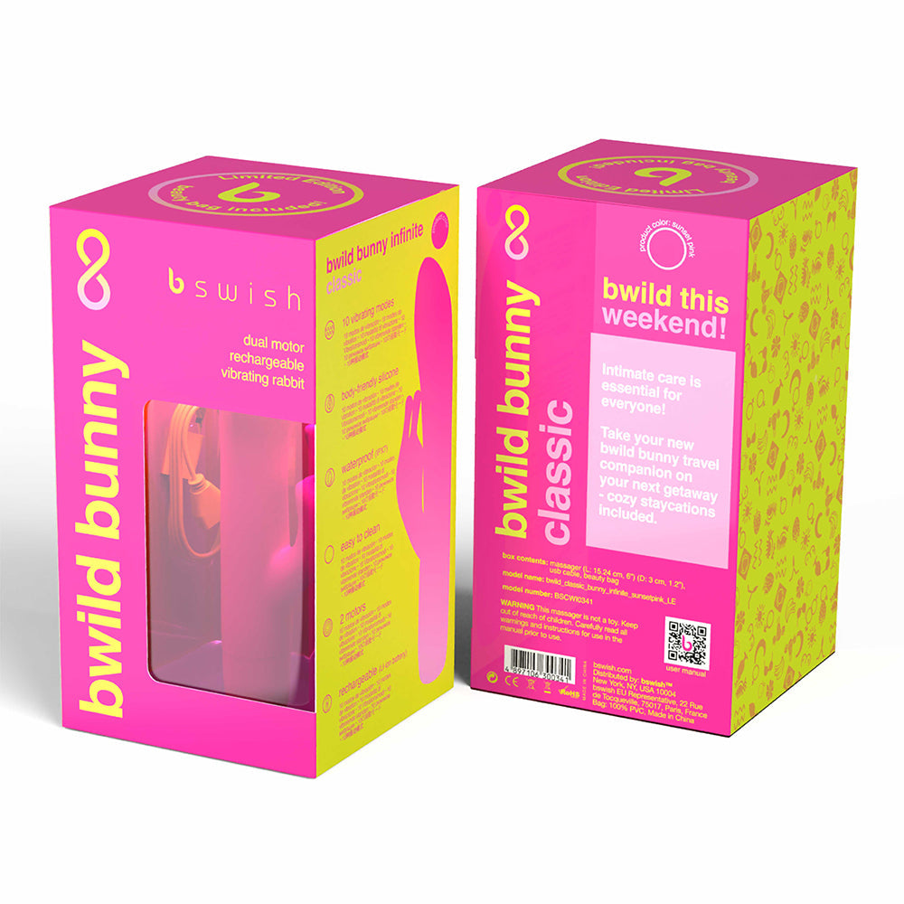 B SWISH BWILD BUNNY INFINITE LIMITED EDITION VIBRATOR SUNSET PINK