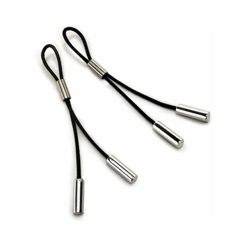 CRAVE - LEATHER NIPPLE TASSELS BLACK/SILVER
