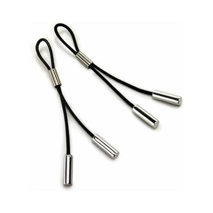 CRAVE - LEATHER NIPPLE TASSELS BLACK/SILVER