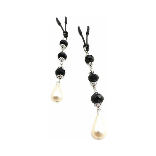 BIJOUX DE NIP PEARL BLACK BEADED NIPPLE CLAMPS