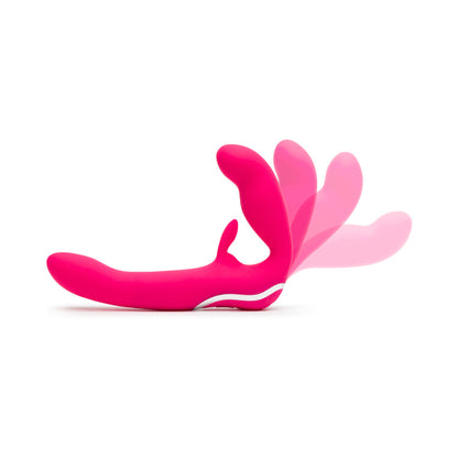 HAPPY RABBIT VIBRATING STRAPLESS STRAP-ON PINK
