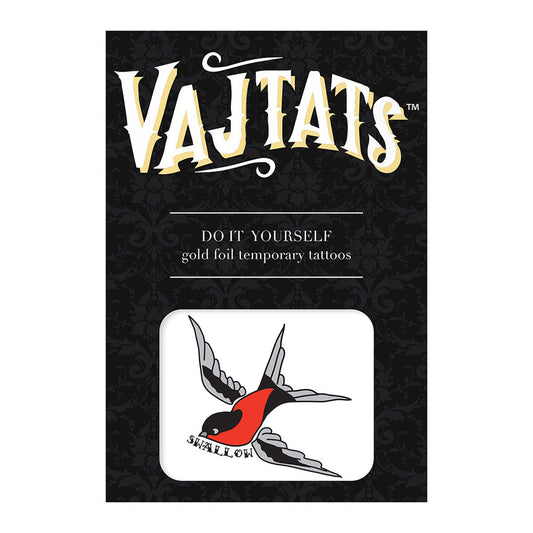 VAJTATS DIY GOLD FOIL TEMPORARY TATTOOS 3-PACK - SWALLOW SWALLOW