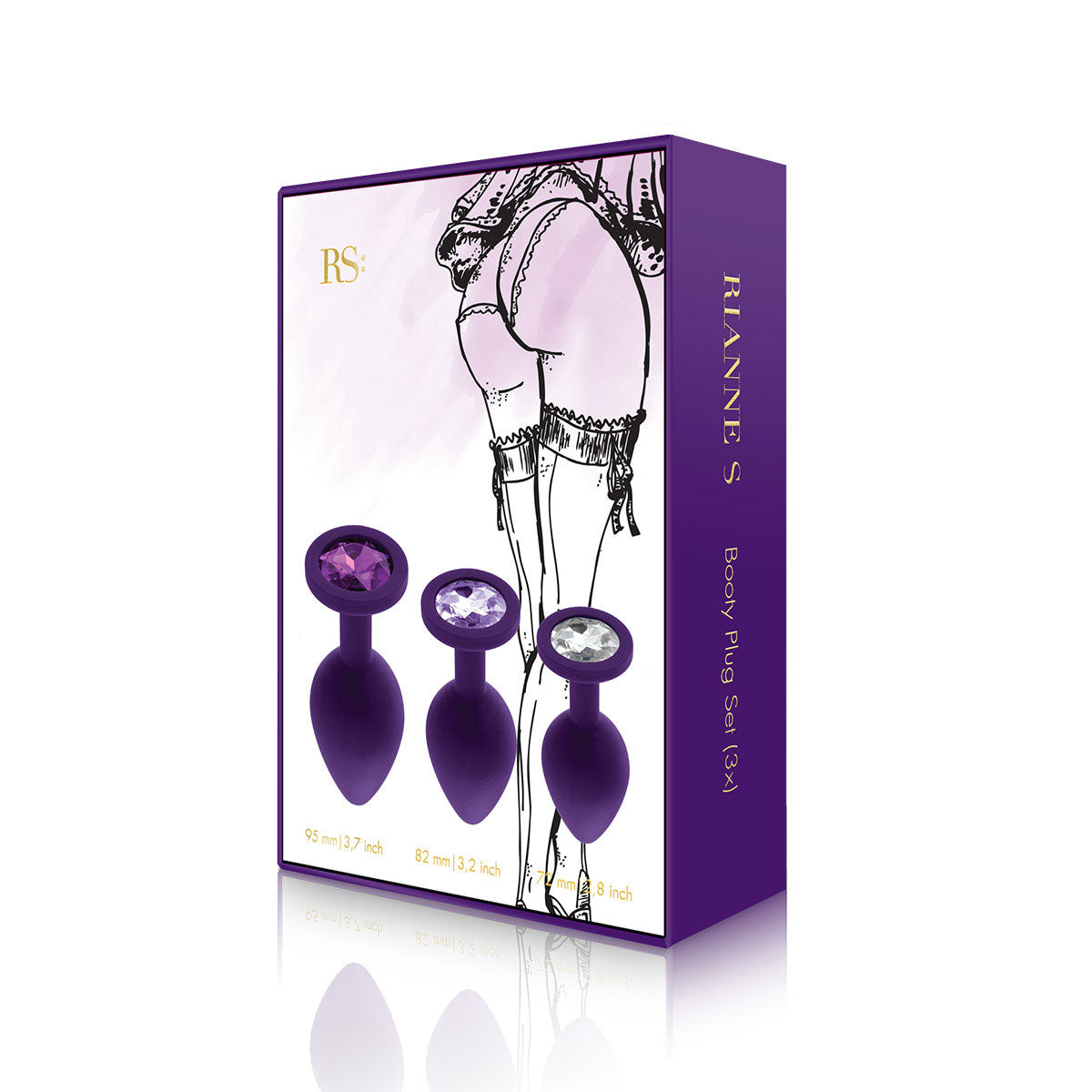 RIANNE S 3-PIECE BOOTY PLUG SET PURPLE