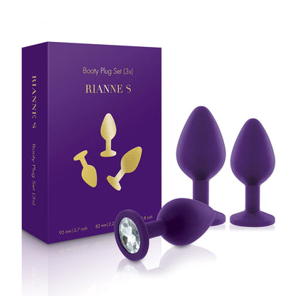 RIANNE S 3-PIECE BOOTY PLUG SET PURPLE