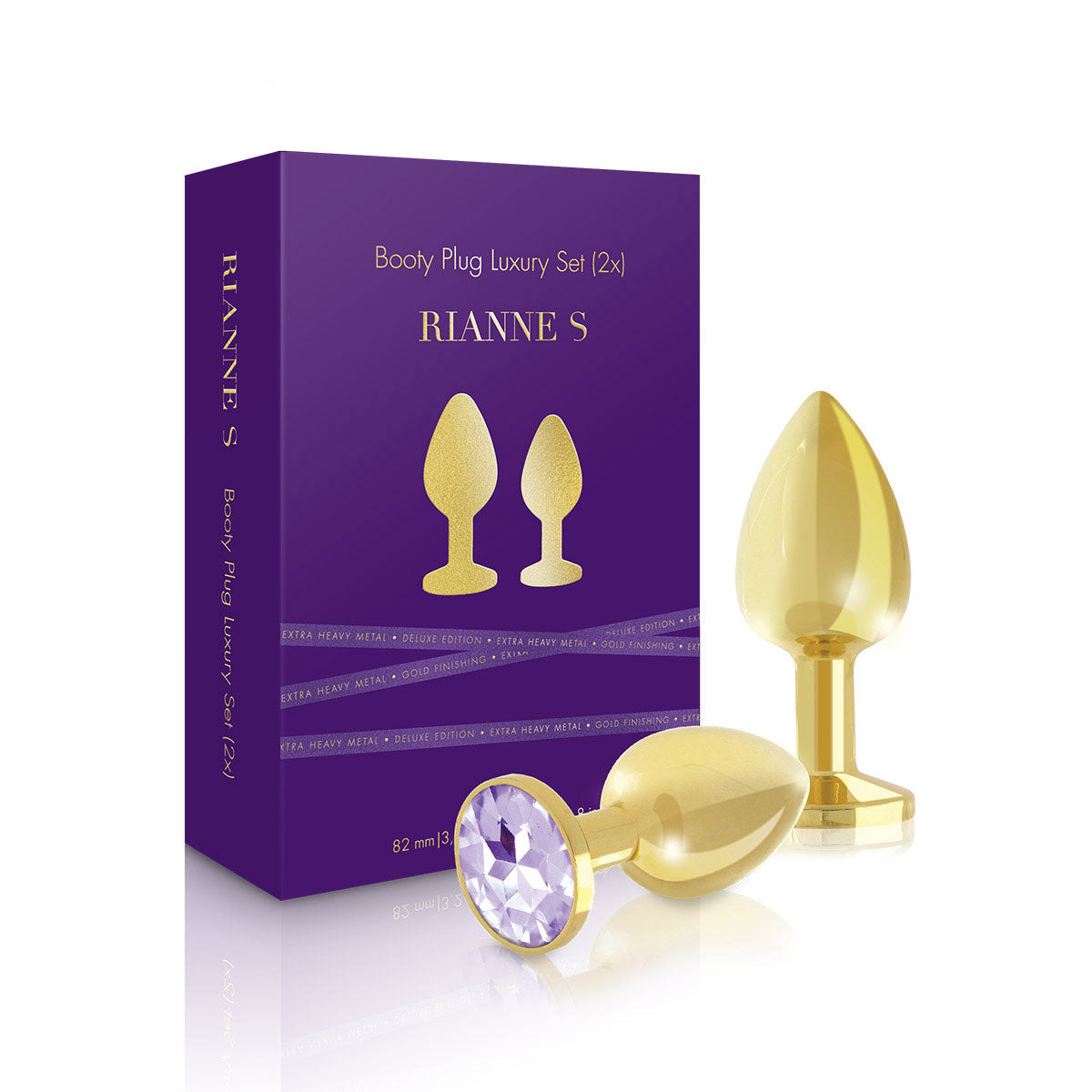 RIANNE S 2-PIECE BOOTY PLUG LUXURY SET GOLD