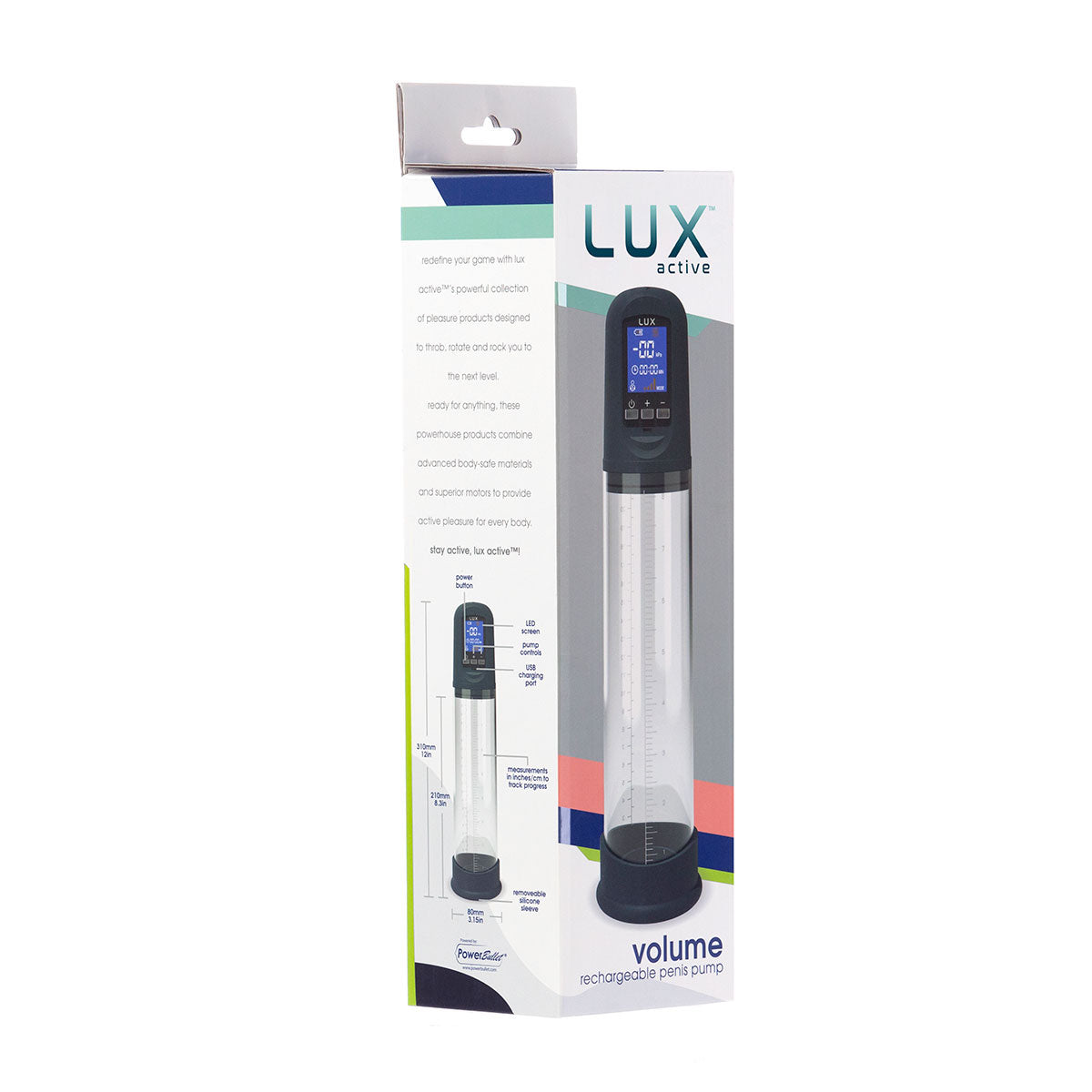 LUX ACTIVE VOLUME RECHARGEABLE PENIS PUMP