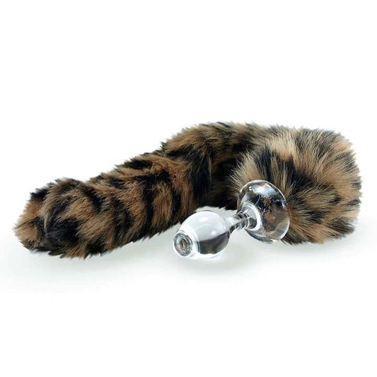 CRYSTAL DELIGHTS MINX FAUX FUR TAIL PLUG LEOPARD