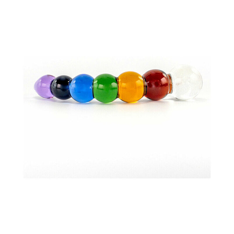 CRYSTAL DELIGHTS RAINBOW BUBBLE DILDO WITH DICHRIOIC BULB