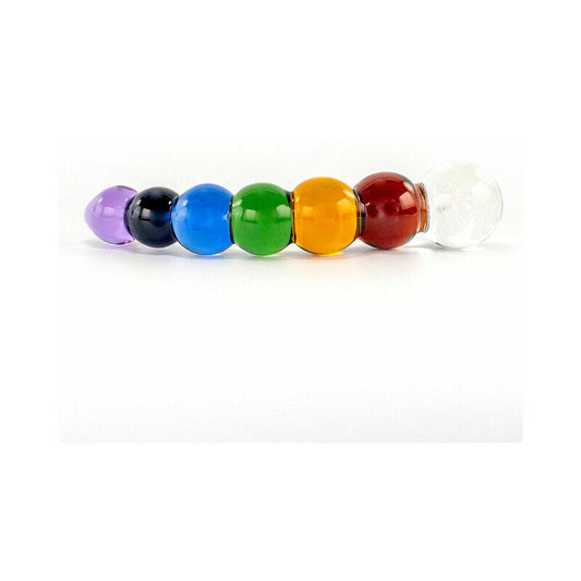 CRYSTAL DELIGHTS - RAINBOW BUBBLE DILDO WITH DICHRIOIC BULB