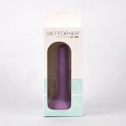 WET FOR HER FIVE SMALL 5.1 IN. DILDO PURPLE