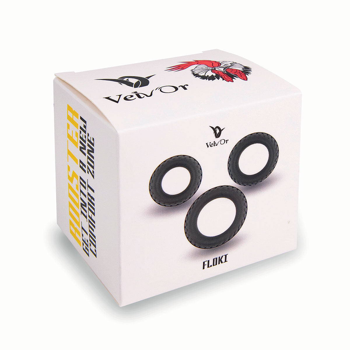 VELV''OR ROOSTER FLOKI 3-PIECE COCK RING SET
