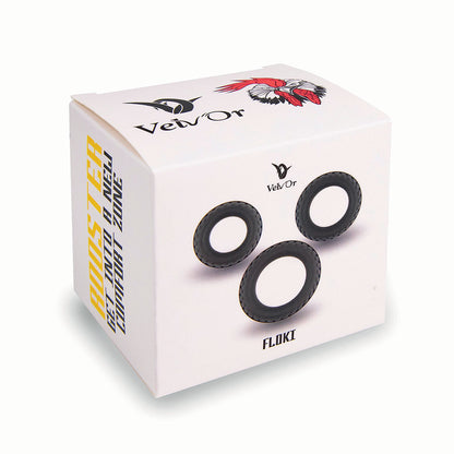 VELV''OR ROOSTER FLOKI 3-PIECE COCK RING SET
