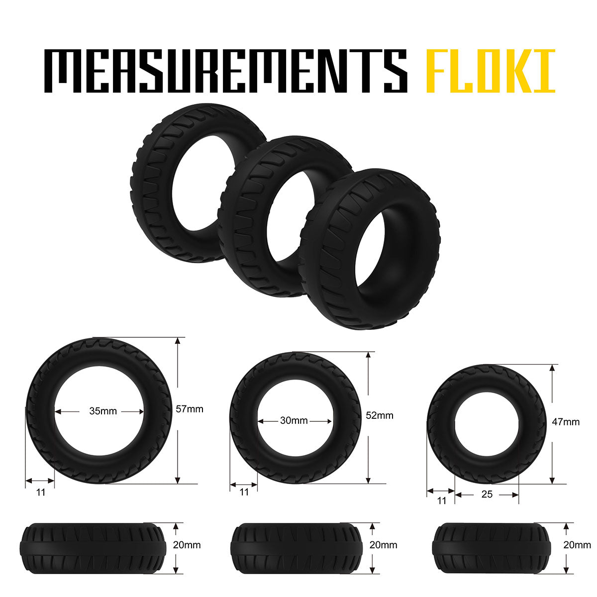 VELV''OR ROOSTER FLOKI 3-PIECE COCK RING SET