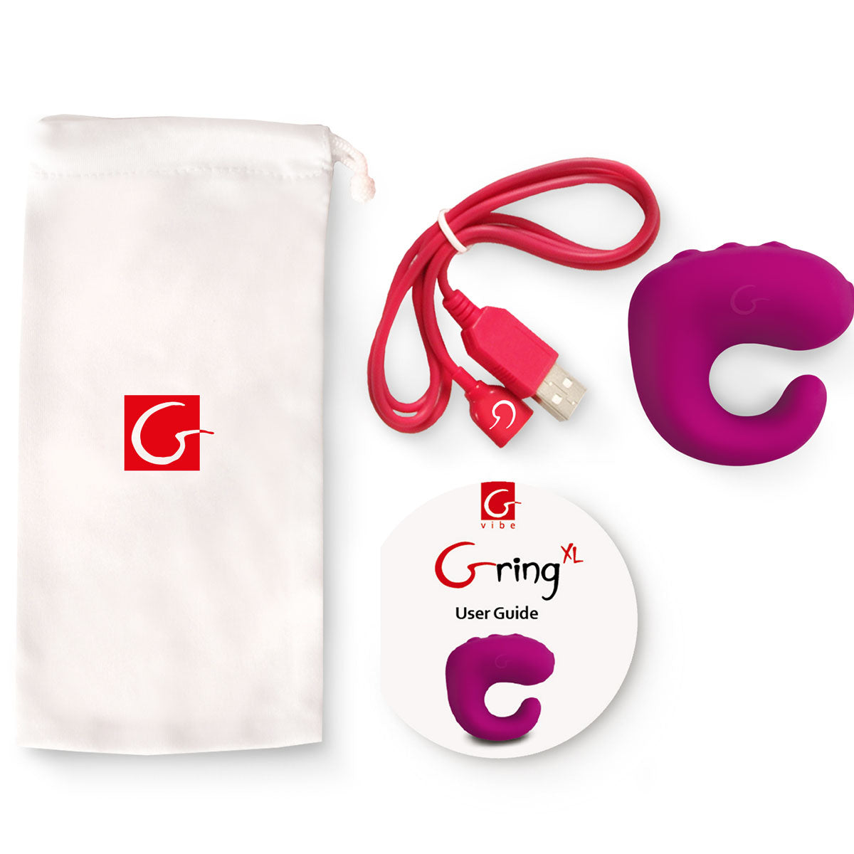 GVIBE GRING XL 2-IN-1 FINGER VIBE & REMOTE CONTROL SWEET RASPBERRY