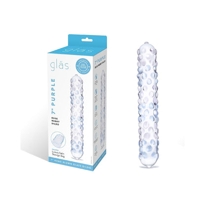 ELECTRIC EEL - GLAS PURPLE ROSE 7 IN. NUBBY DILDO