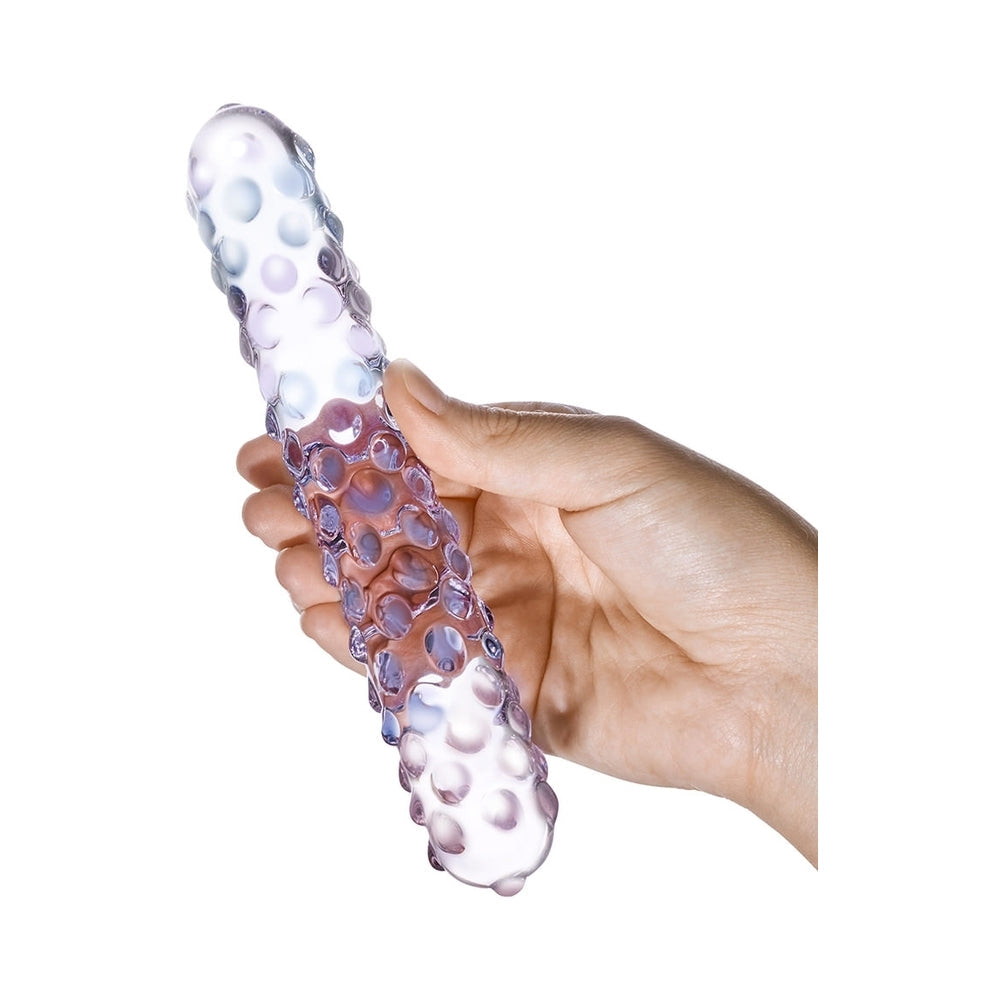 ELECTRIC EEL - GLAS PURPLE ROSE 7 IN. NUBBY DILDO