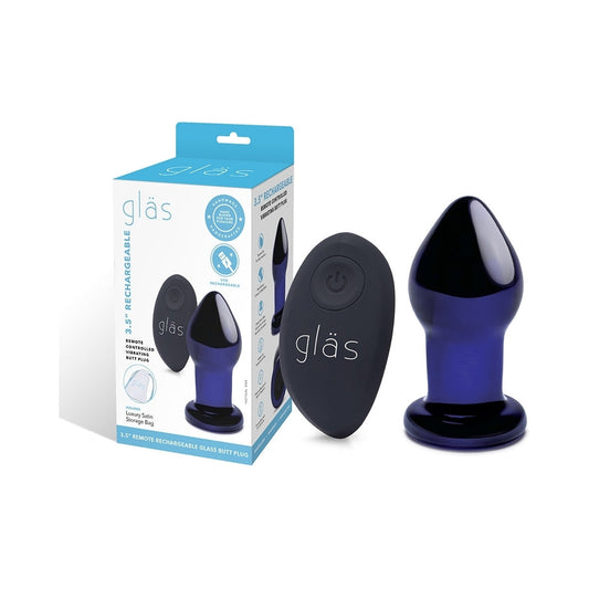 GLAS 3.5 IN. RECHARGEABLE REMOTE-CONTROLLED VIBRATING BUTT PLUG