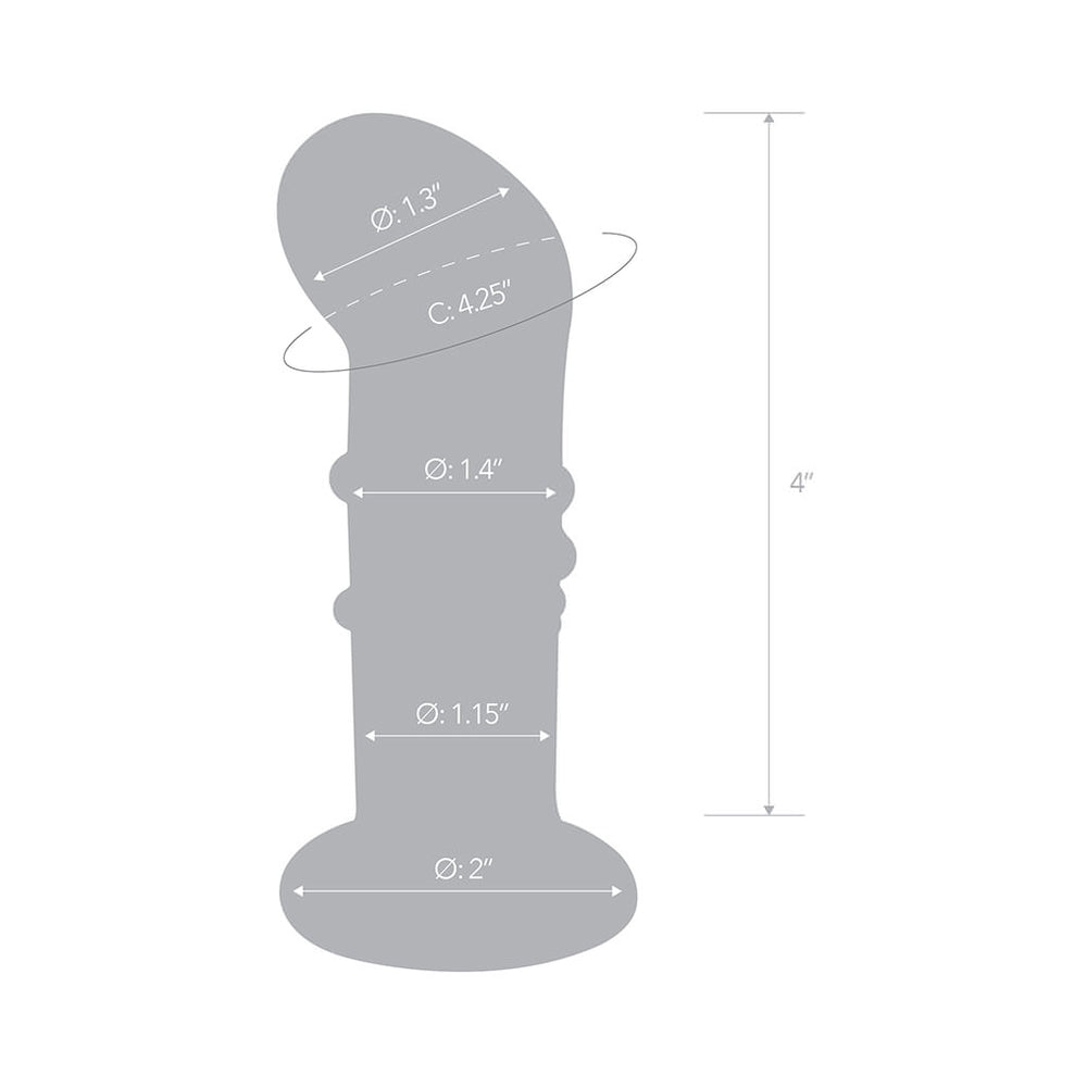 GLAS 4 IN. RECHARGEABLE REMOTE-CONTROLLED VIBRATING DOTTED G-SPOT/P-SPOT PLUG