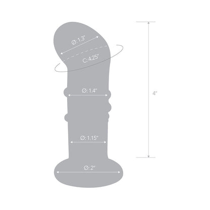 GLAS 4 IN. RECHARGEABLE REMOTE-CONTROLLED VIBRATING DOTTED G-SPOT/P-SPOT PLUG