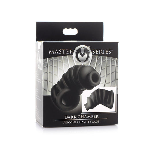 MASTER SERIES DARK CHAMBER SILICONE CHASTITY CAGE