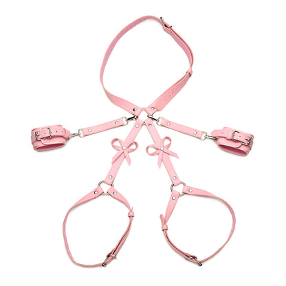 STRICT BONDAGE HARNESS WITH BOWS PINK XL-2XL
