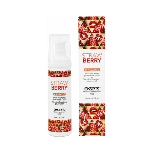 EXSENS - WARMING MASSAGE OIL STRAWBERRY 1.7 OZ.