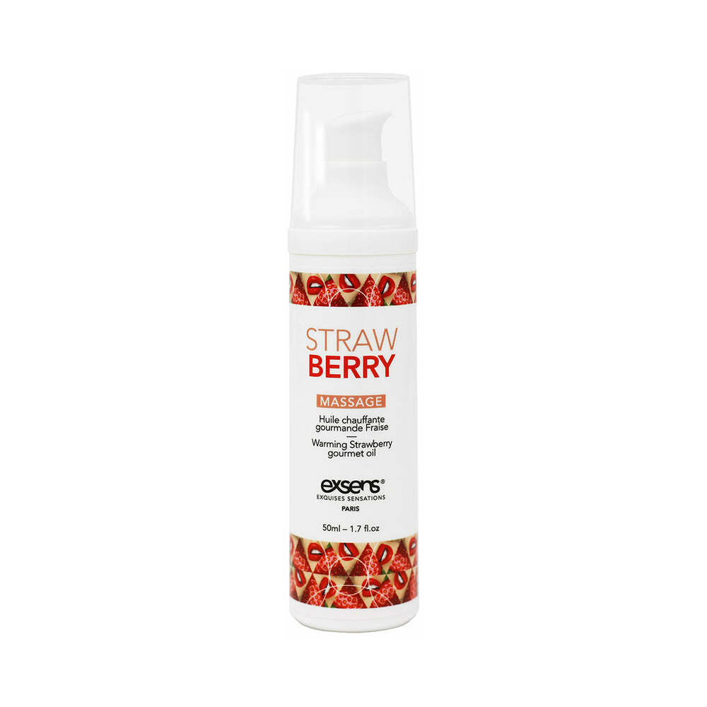 EXSENS WARMING MASSAGE OIL STRAWBERRY 1.7 OZ.