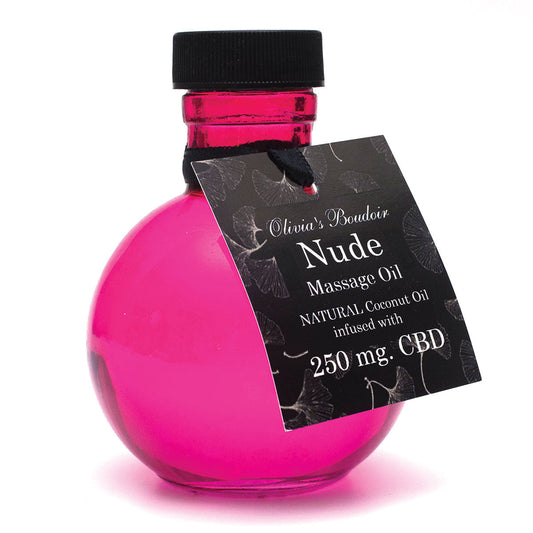 OLIVIA''S BOUDOIR - CBD MASSAGE OIL NUDE UNSCENTED 4 OZ.