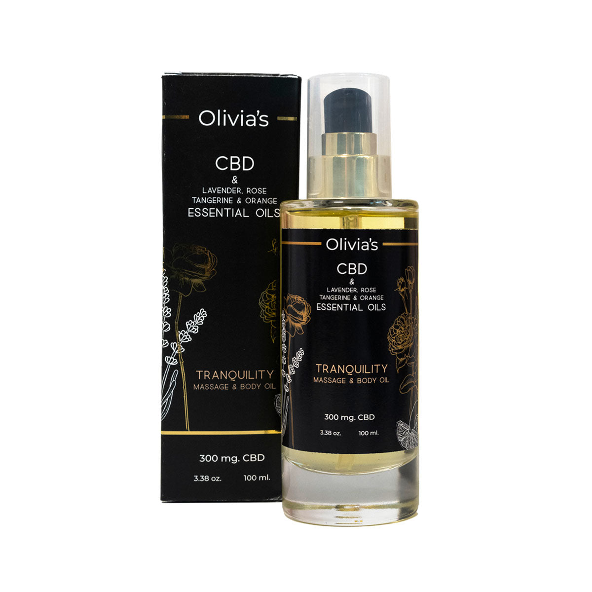 OLIVIA''S BOUDOIR CBD TRANQUILITY MASSAGE & BODY OIL 3.4 OZ.