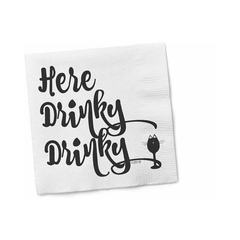 TWISTED WARES HERE DRINKY DRINKY NAPKINS 20-PACK