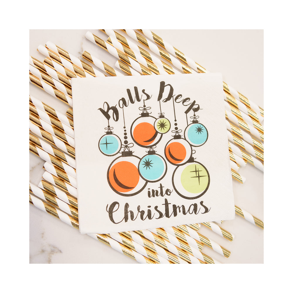 TWISTED WARES - BALLS DEEP INTO CHRISTMAS NAPKINS 20-PACK