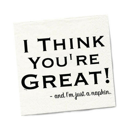TWISTED WARES I THINK YOU''RE GREAT! NAPKINS 20-PACK