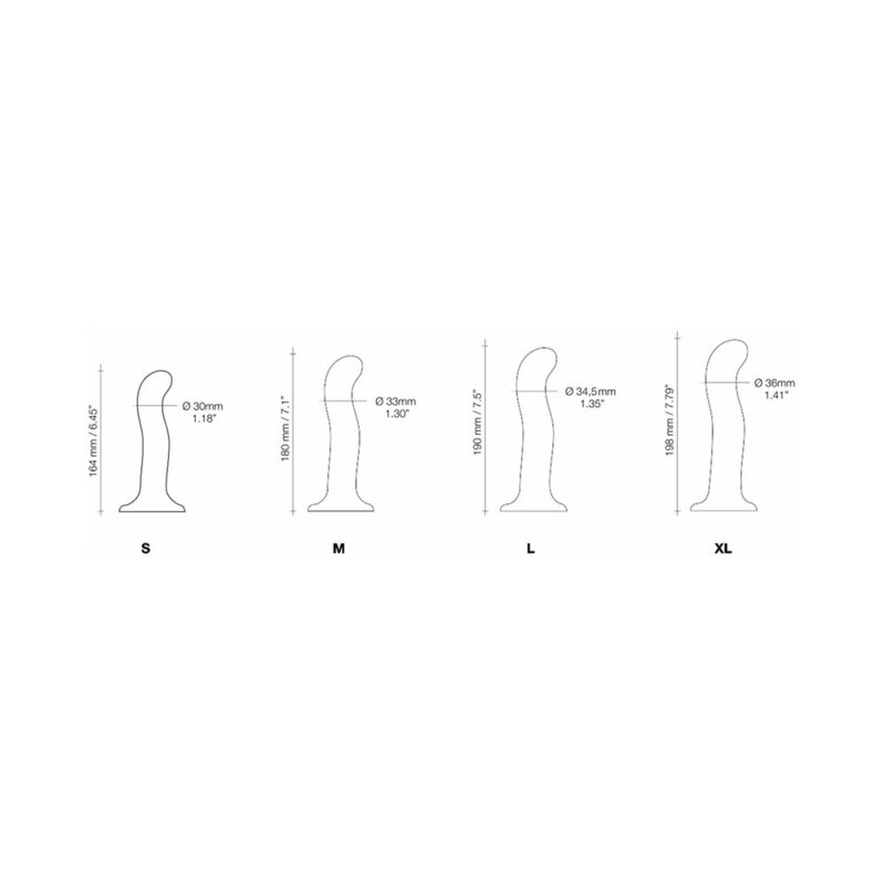 LOVELY PLANET - STRAP-ON-ME P&G-SPOT DILDO MEDIUM BLACK