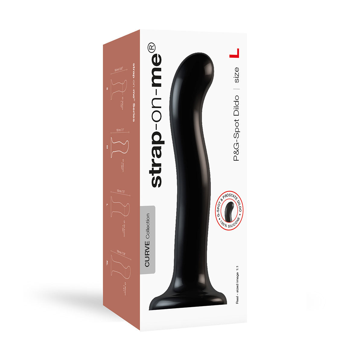 LOVELY PLANET - STRAP-ON-ME P&G-SPOT DILDO BLACK LARGE