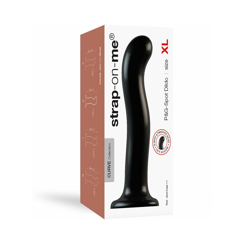 LOVELY PLANET - STRAP-ON-ME P&G-SPOT DILDO BLACK XLARGE
