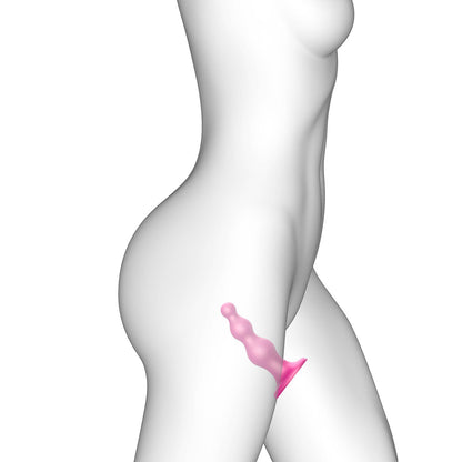 STRAP-ON-ME DILDO PLUG BEADS SMALL RASPBERRY