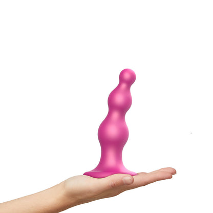 STRAP-ON-ME DILDO PLUG BEADS MEDIUM RASPBERRY