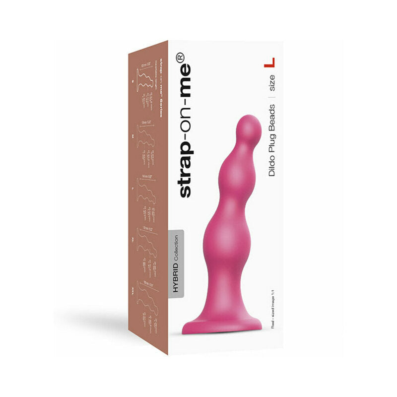 LOVELY PLANET - STRAP-ON-ME DILDO PLUG BEADS LARGE RASPBERRY