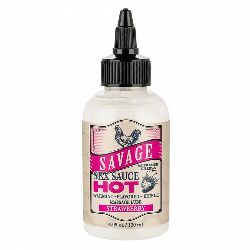 SAVAGE ME - SAVAGE SEX SAUCE HOT STRAWBERRY 4.05 OZ.