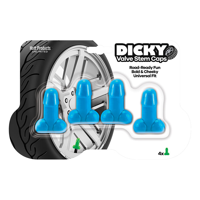 HOTT PRODUCTS - DICKY VALVE STEM CAPS BLUE 4-PACK