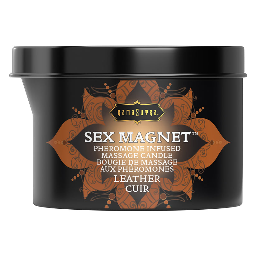 KAMASUTRA - SEX MAGNET PHEROMONE MASSAGE CANDLE LEATHER 6 OZ.