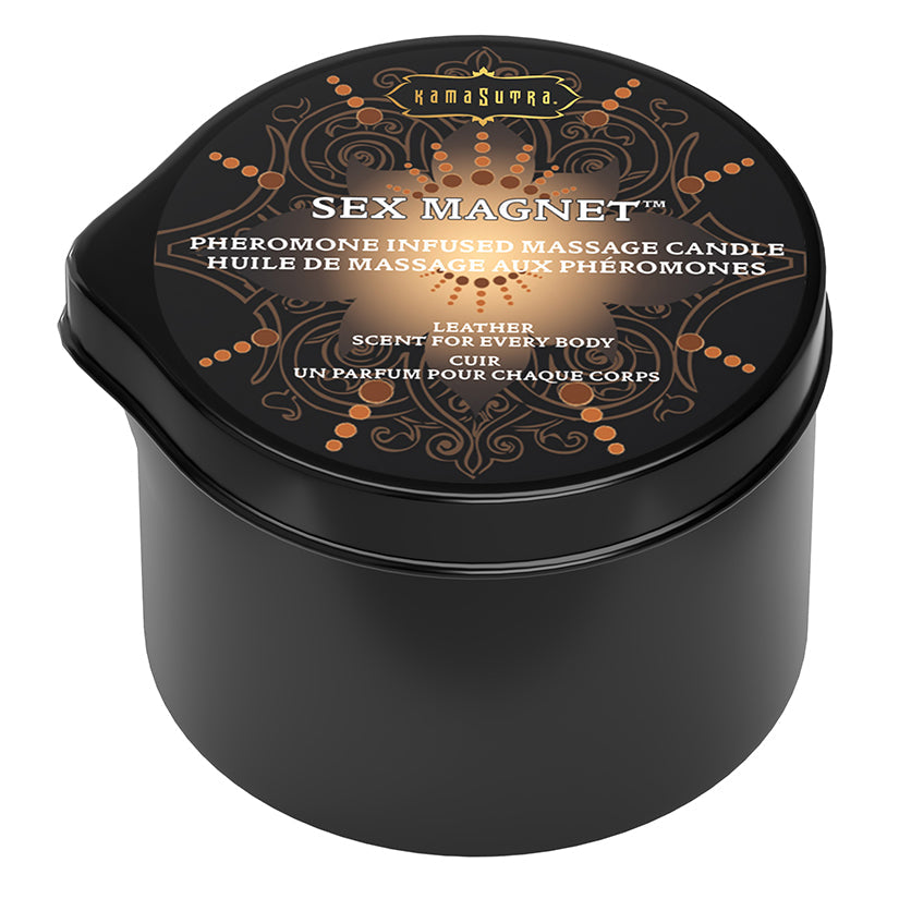 KAMA SUTRA - SEX MAGNET PHEROMONE MASSAGE CANDLE LEATHER 2 OZ.