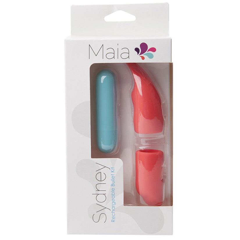 MAIA TOYS - MAIA SYDNEY RECHARGEABLE MINI BULLET WITH 2 SLEEVES TEAL
